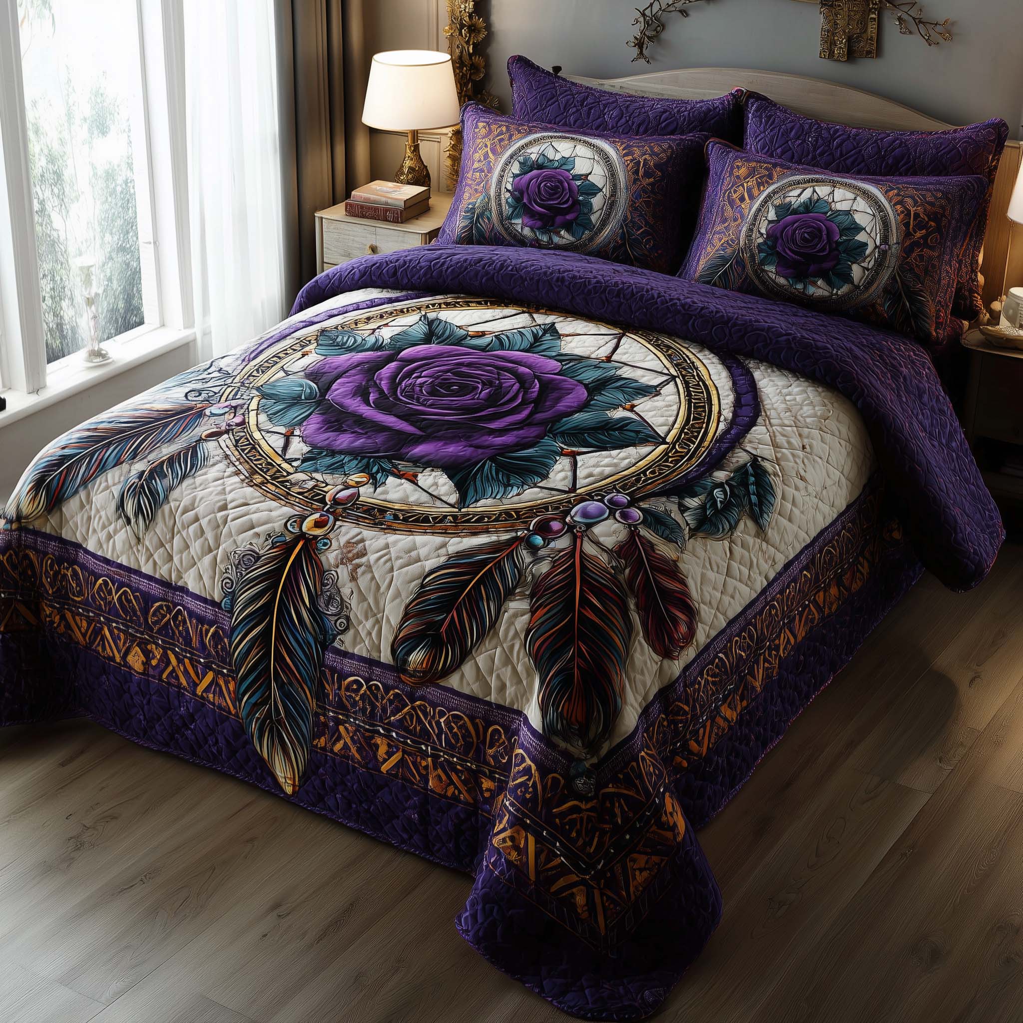 Tribal Reverie Quilted Bedding Set Room Decoration Items Best Tribal Reverie Gift Ideas - Tradiviet