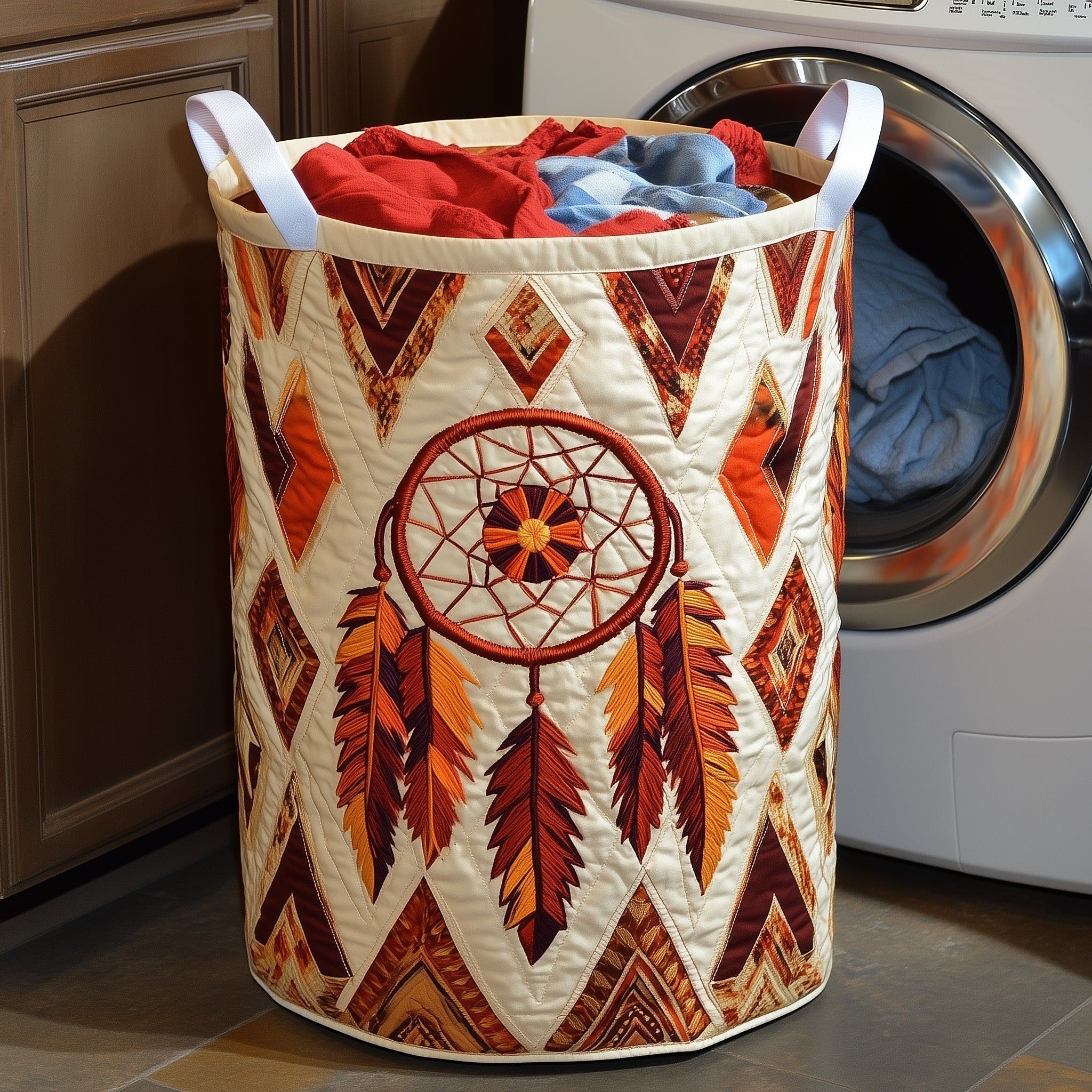 Tribal Soul Dreamcatcher Quilted Laundry Basket Adorable Laundry Basket Gifts For Wife - Tradiviet