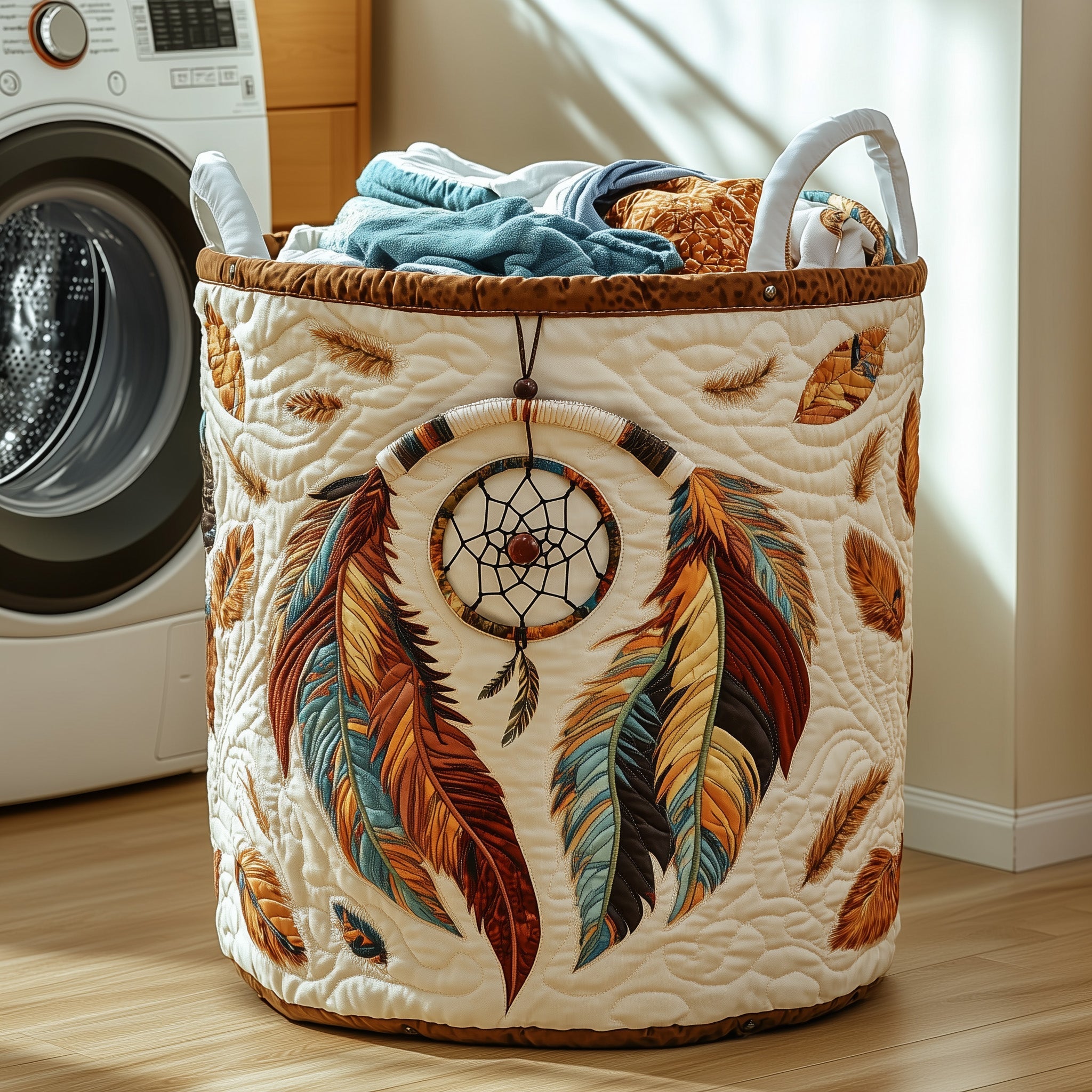 Tribal Soul Dreamcatcher Quilted Laundry Basket Cute Baskets Gift For Grandma - Tradiviet