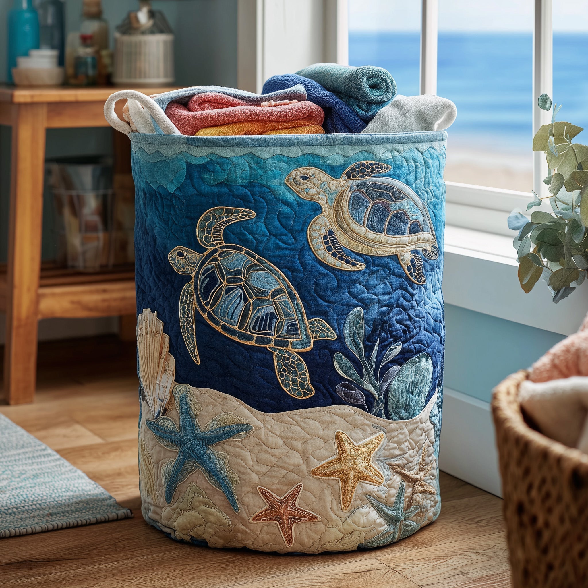 Turtle Quilted Laundry Basket Best Laundry Hamper Gifts For Your Brother - Tradiviet