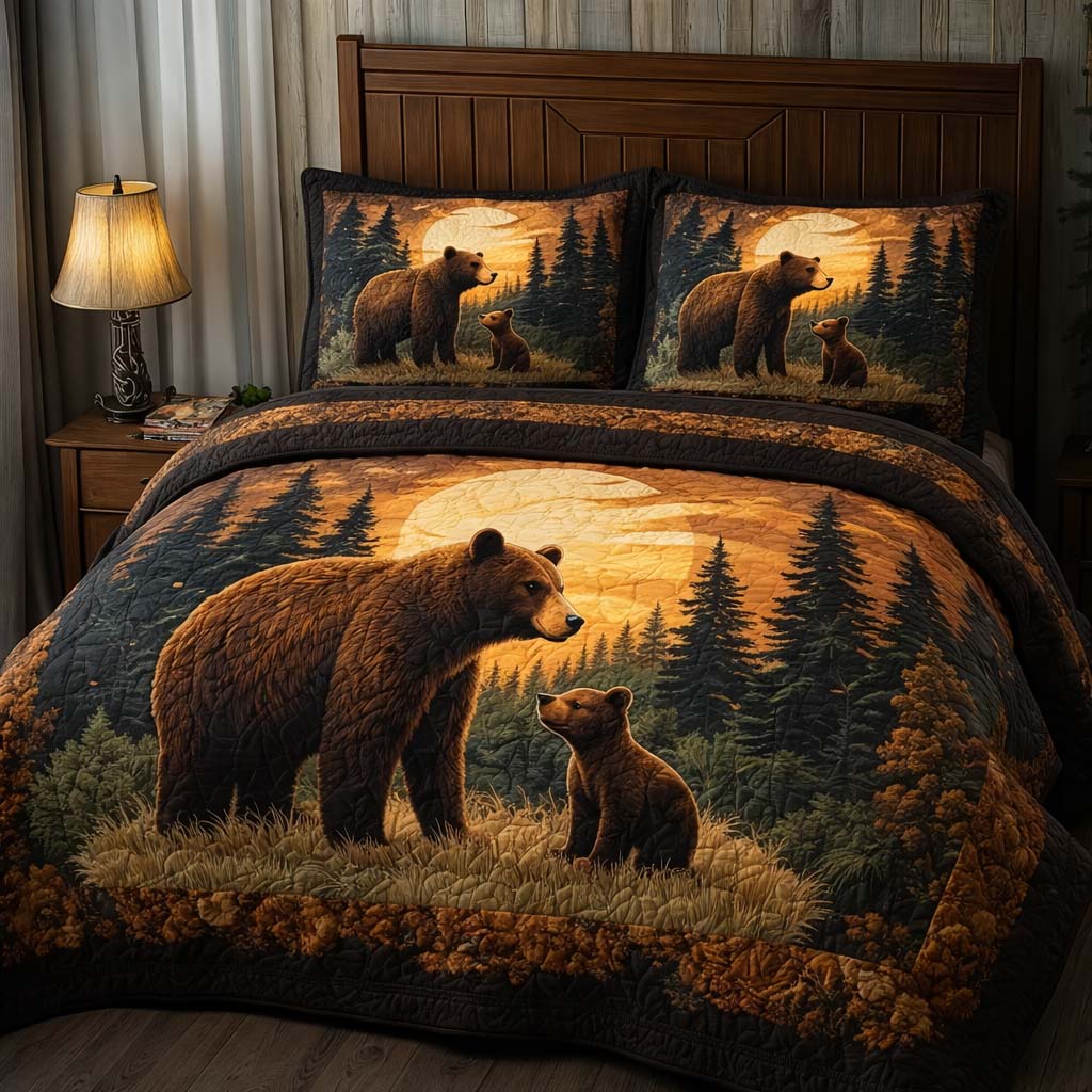 Twilight Guard Quilted Bedding Set Bed Room Decoration Gift For Evening Nature Lovers - Tradiviet