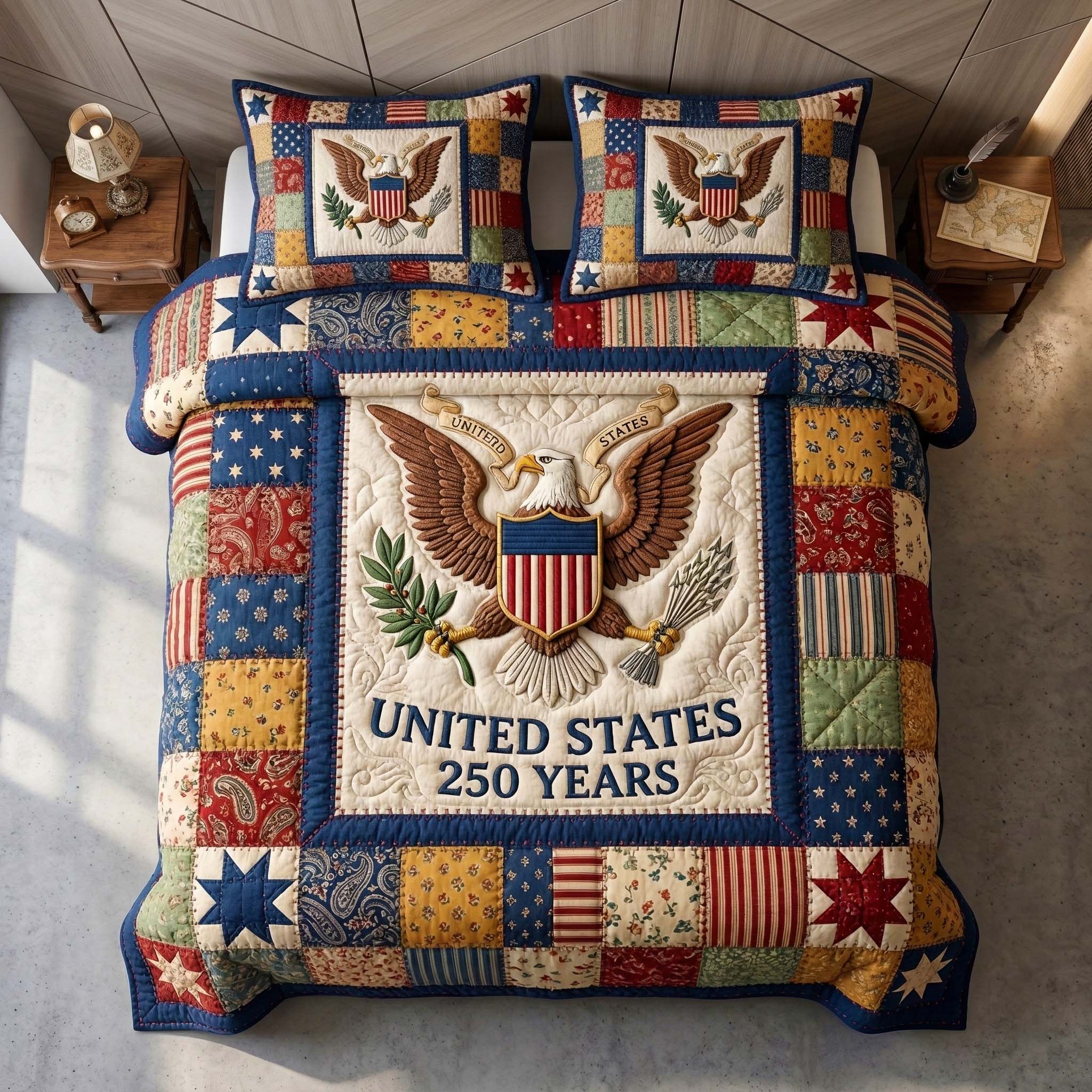 Union Eagle Quilted Bedding Set Holiday Decorations Mother's Day Gifts For Wife - Tradiviet