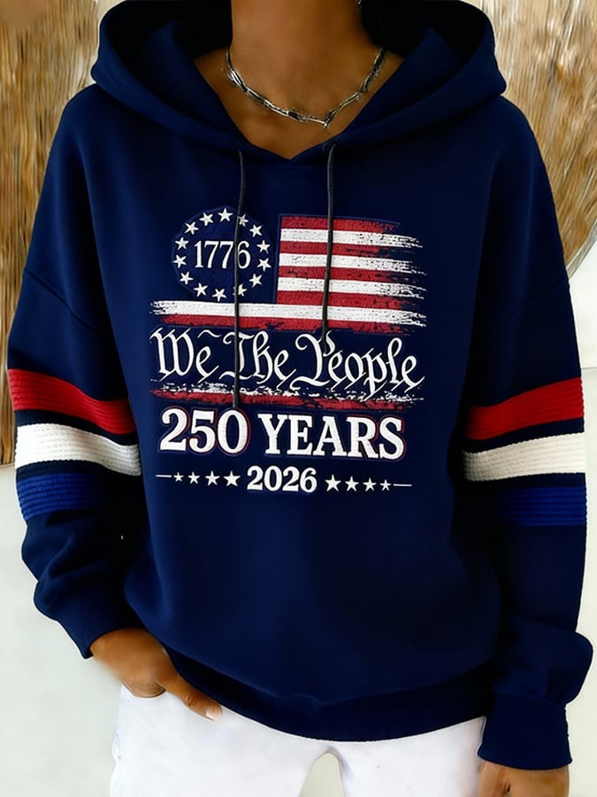 US 250th Anniversary Hoodie 1776 2026 We The People Merch Patriotic Gift for Mom - Tradiviet - Image 2