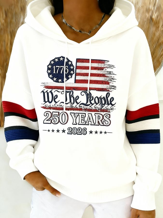 US 250th Anniversary Hoodie 1776 2026 We The People Merch Patriotic Gift for Mom - Tradiviet - Image 3