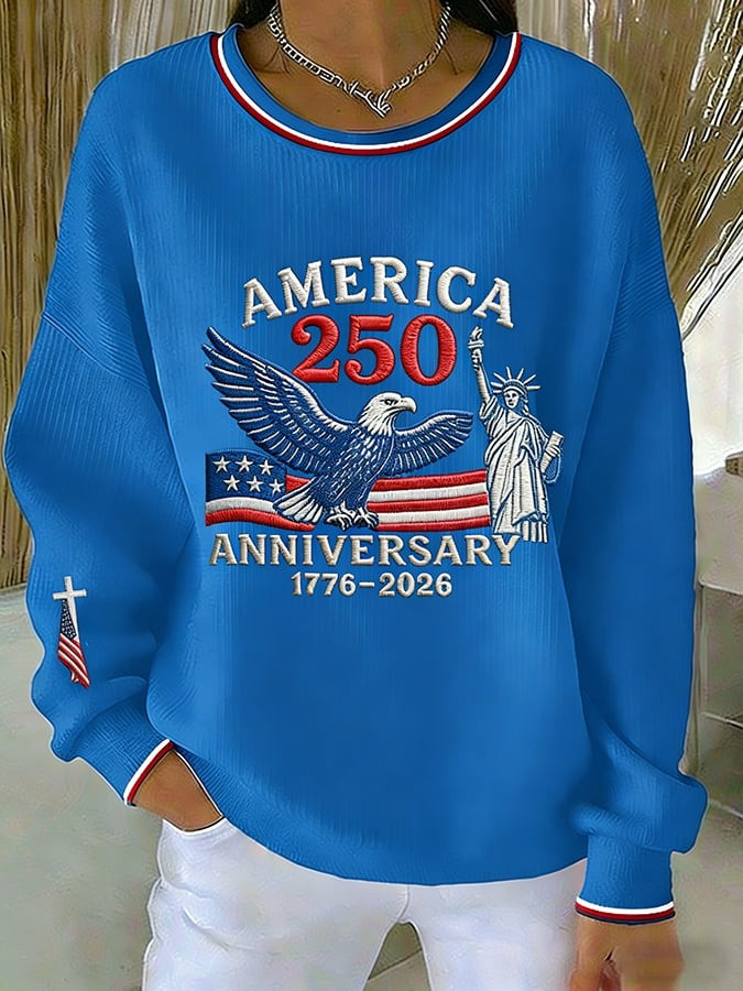 US 250th Anniversary Merch Sweatshirt Celebrating America Clothes 4th July Gift for Mom - Tradiviet - Image 5