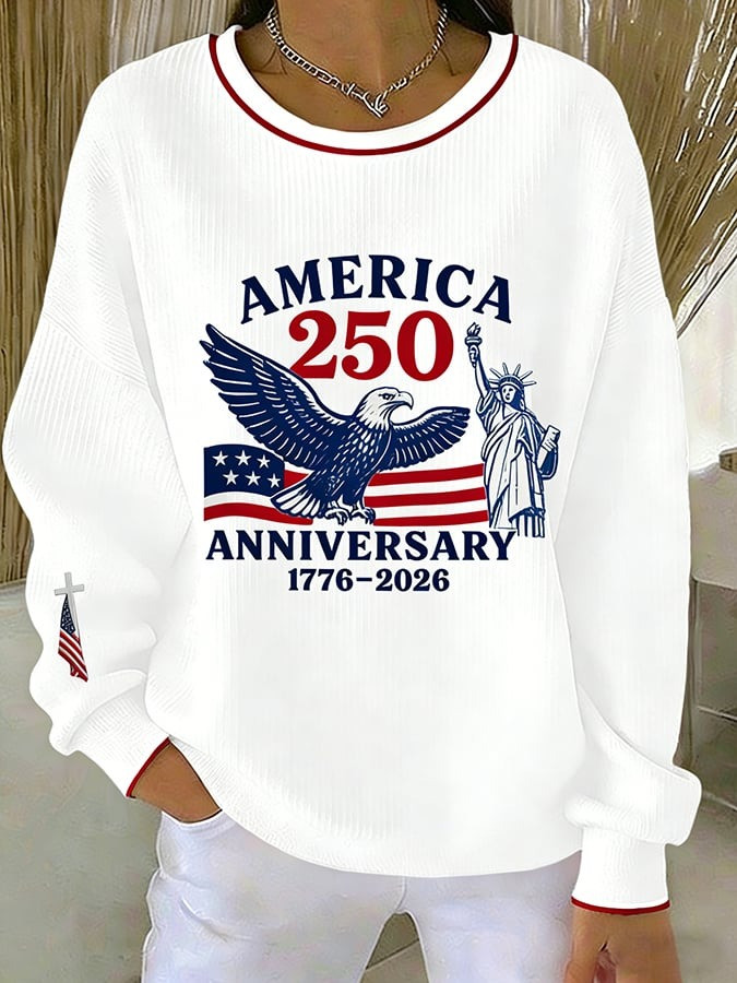 US 250th Anniversary Merch Sweatshirt Celebrating America Clothes 4th July Gift for Mom - Tradiviet - Image 2