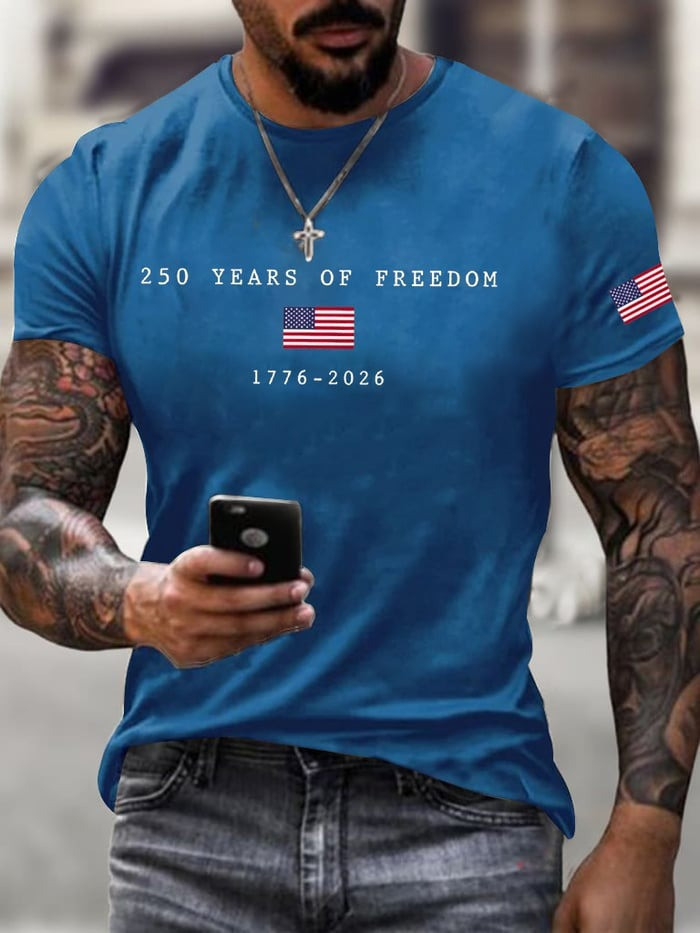 US 250th Anniversary Shirt Mens America Flag Print Shirt American Pride Clothing Gift - Tradiviet - Image 3