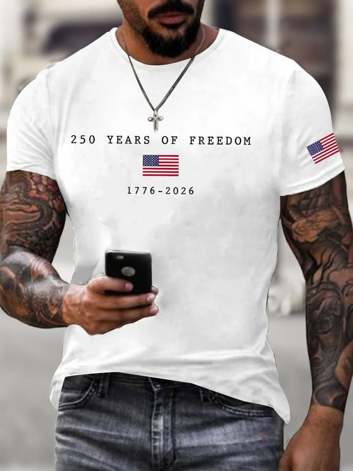 US 250th Anniversary Shirt Mens America Flag Print Shirt American Pride Clothing Gift - Tradiviet - Image 2