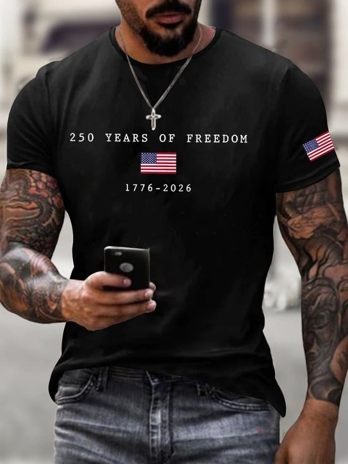 US 250th Anniversary Shirt Mens America Flag Print Shirt American Pride Clothing Gift - Tradiviet