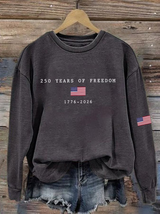 US 250th Anniversary Sweatshirt 1776 2026 America Flag Print Tribute Gift for Patriots - Tradiviet - Image 4