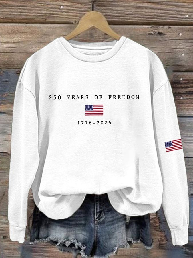 US 250th Anniversary Sweatshirt 1776 2026 America Flag Print Tribute Gift for Patriots - Tradiviet - Image 2