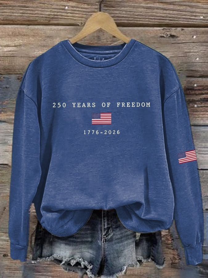 US 250th Anniversary Sweatshirt 1776 2026 America Flag Print Tribute Gift for Patriots - Tradiviet - Image 3