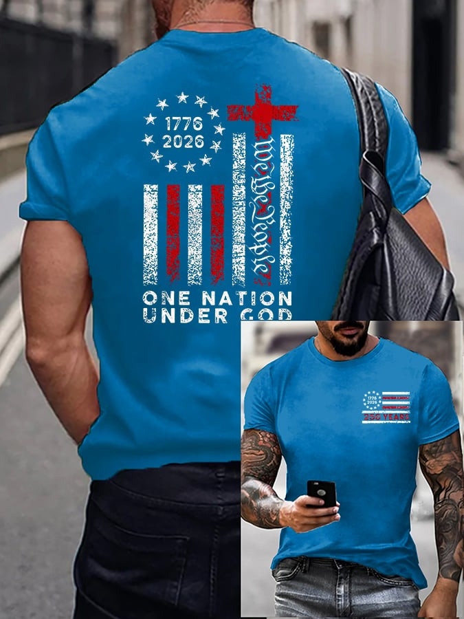 US 250th One Nation Under God Shirt Mens We The People T-Shirt Patriotic Apparel - Tradiviet - Image 3