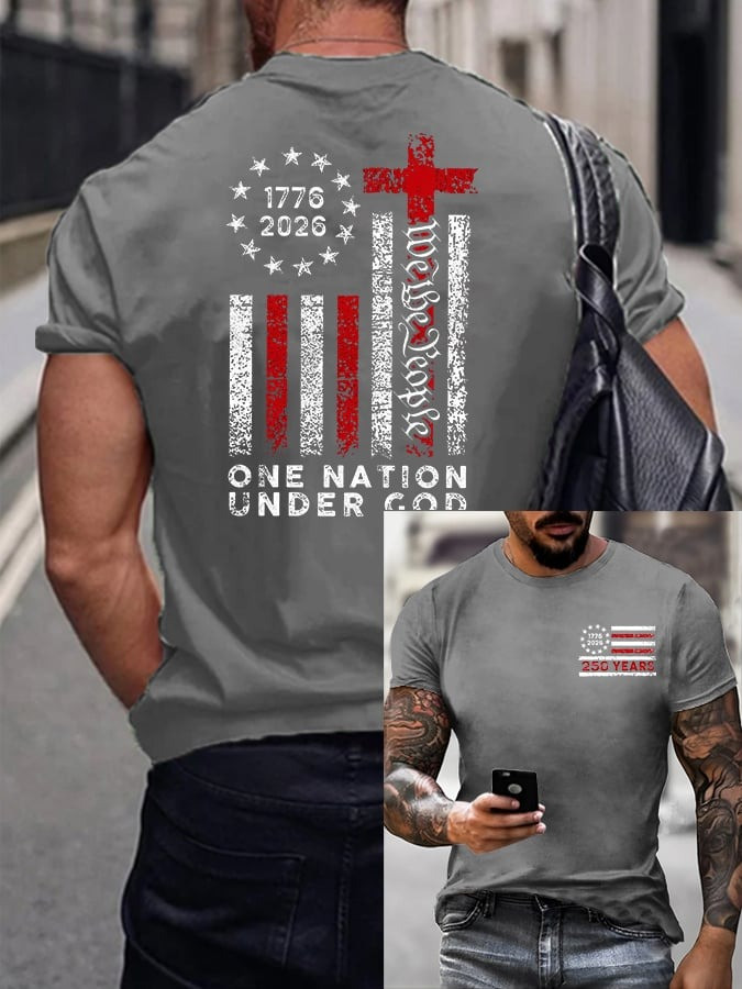 US 250th One Nation Under God Shirt Mens We The People T-Shirt Patriotic Apparel - Tradiviet - Image 4