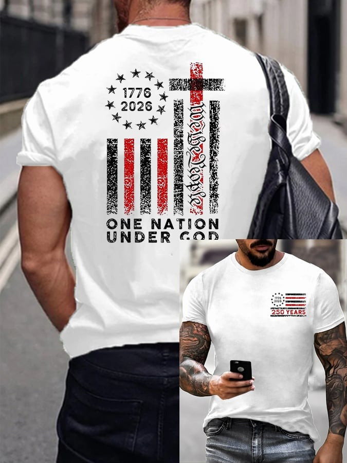 US 250th One Nation Under God Shirt Mens We The People T-Shirt Patriotic Apparel - Tradiviet - Image 2