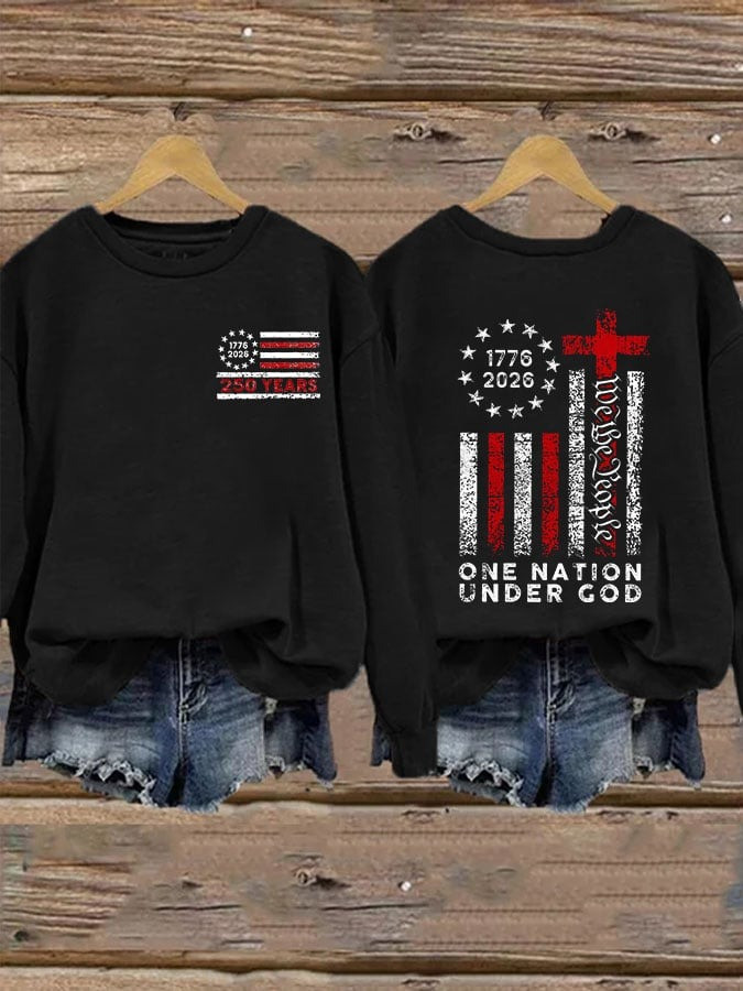 US 250th We The People Sweatshirt 1776 2026 One Nation Under God Crewneck 4th of July Gift - Tradiviet - Image 2