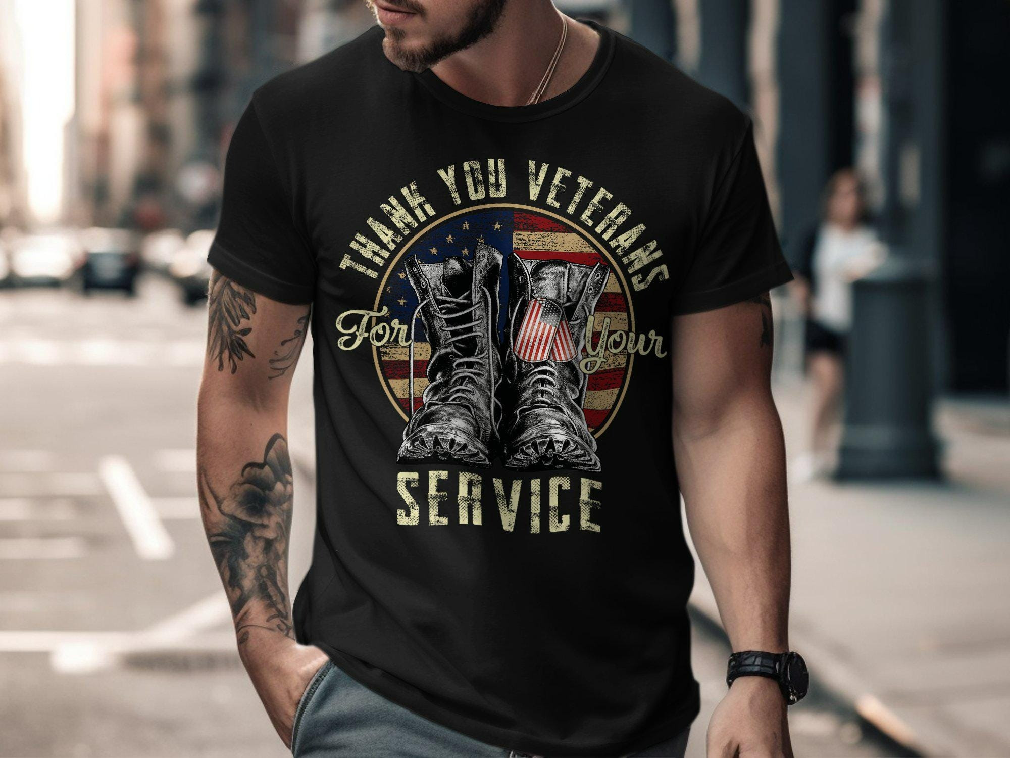 US Army Veteran T-Shirt: Patriotic Stars & Stripes Military Tee - Tradiviet - Image 3