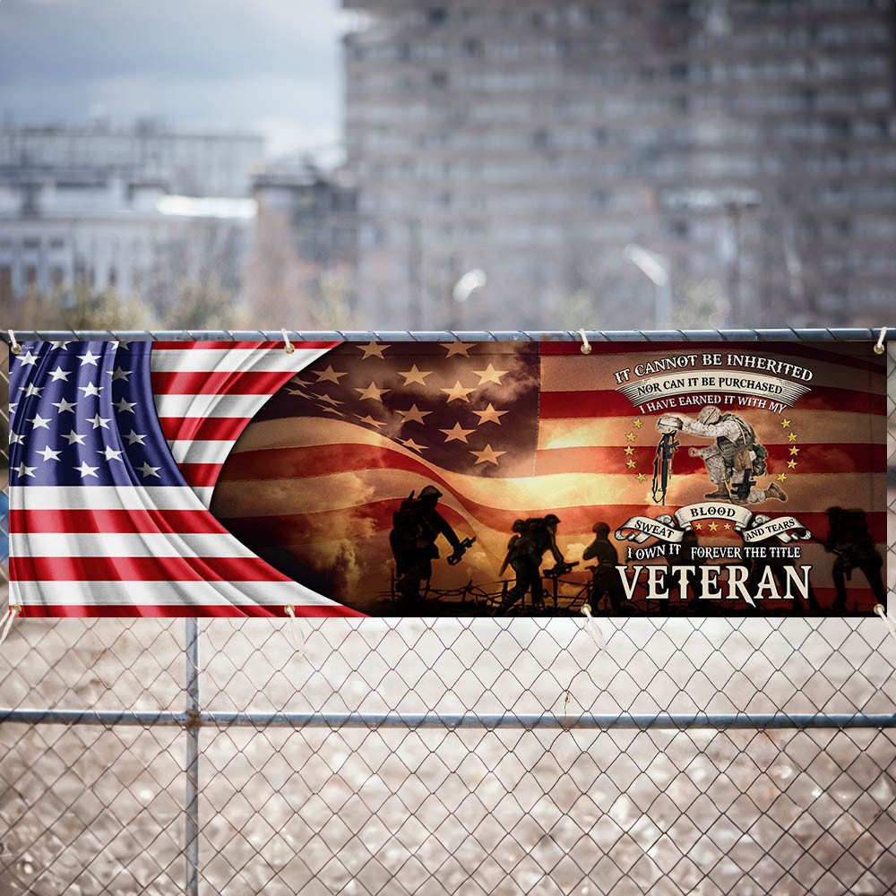 US Military Patriotic Veterans Day Fence Banner Veteran Day Merch Patriotic Decor - Tradiviet