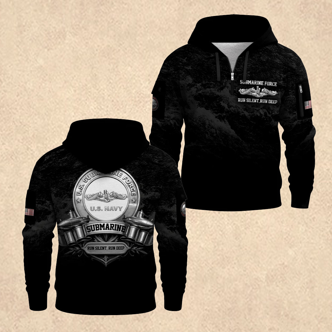 US NAVY 250th Anniversary Quarter Zip Hoodie Veteran Day Merch Tribute Gift for Veterans - Tradiviet