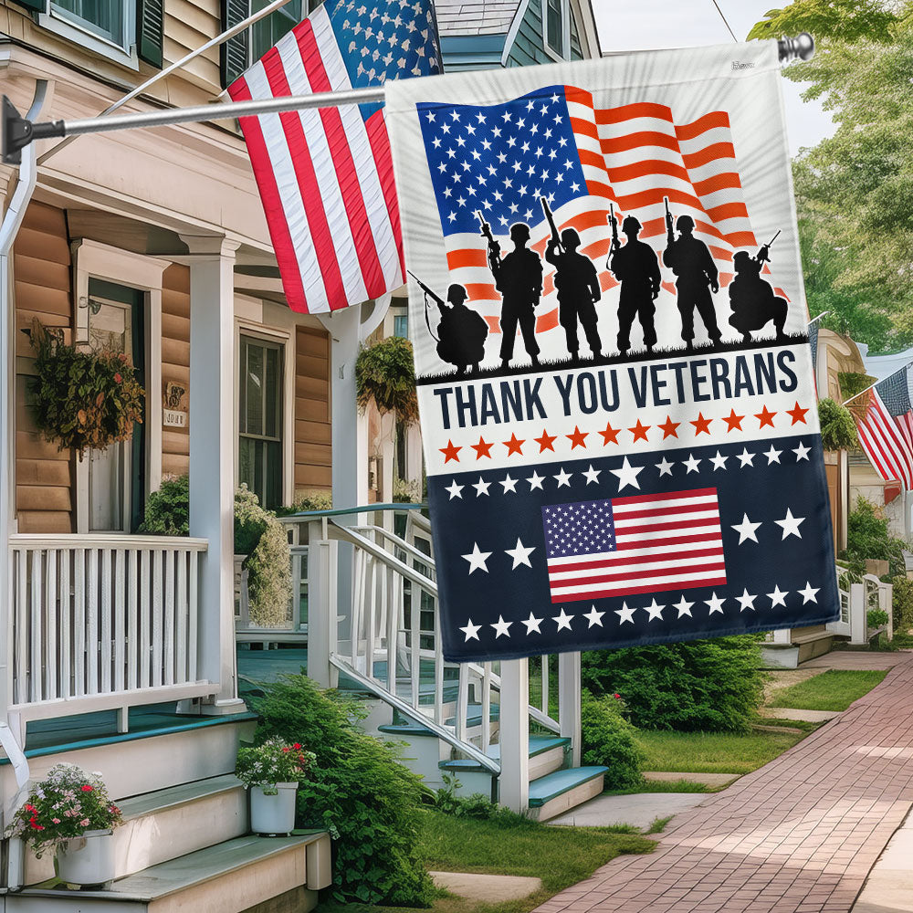 US Thank You Veterans American Flag Veterans Day Flag 4Th Of July Decor - Tradiviet