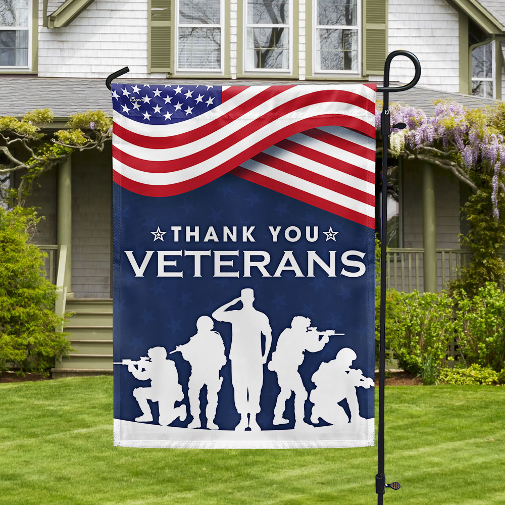 US Thank You Veterans Flag American Flag Military Soldier Decor 4Th Of July Gift - Tradiviet