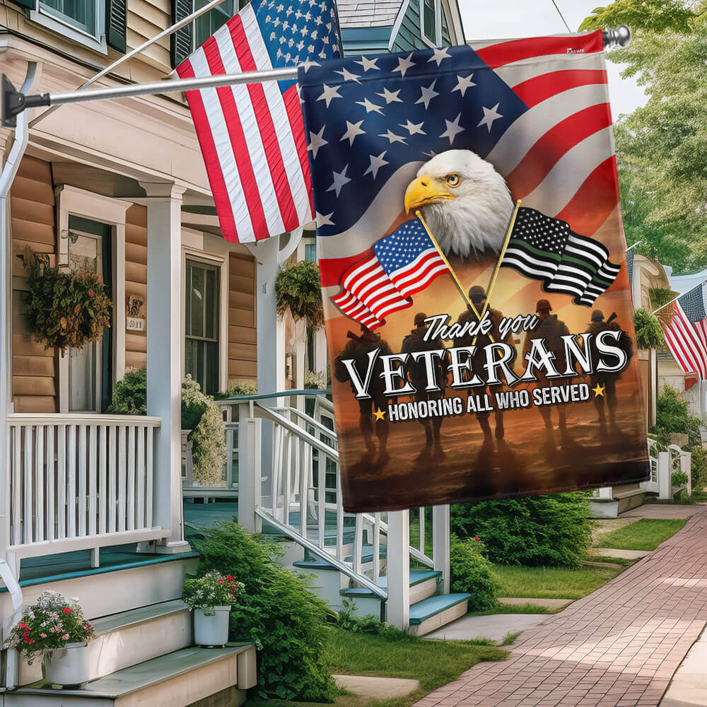 US Thank You Veterans Flag Honoring All Who Served Flag 250Th Anniversary Merch - Tradiviet