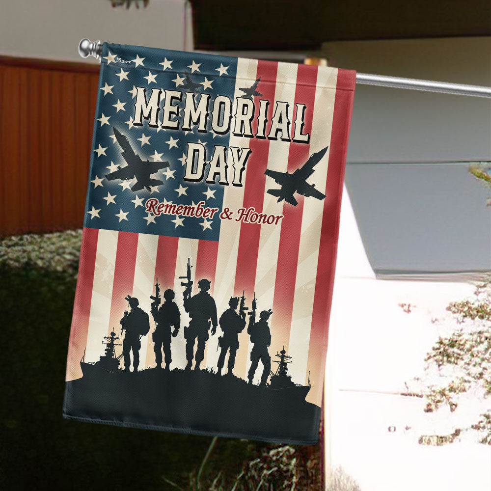 US Veteran Memorial Day Remember And Honor Flag American Flag 4Th Of July Decor Patriotic Gifts - Tradiviet