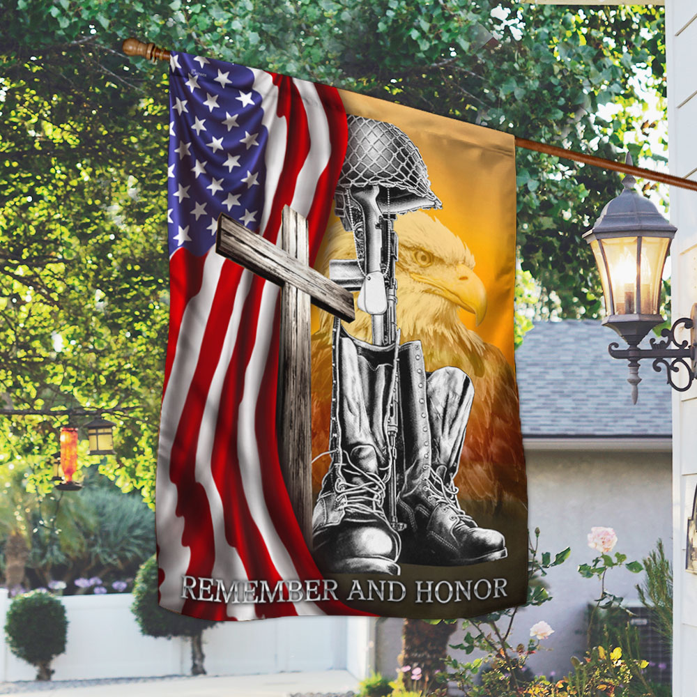 US Veteran Remember and Honor Memorial Day Flag Patriotic 4Th Of July Decor - Tradiviet