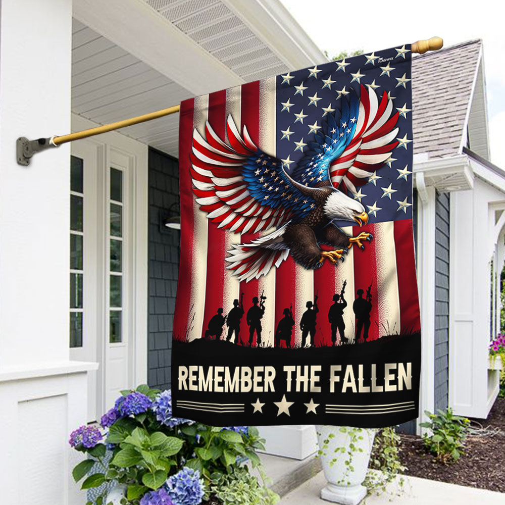 US Veteran Remember The Fallen Flag Patriotic Eagle Veteran Memorial Merch Gift Ideas - Tradiviet