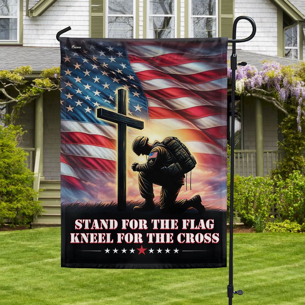 US Veteran Stand For The Flag Kneel For The Cross Flag Veterans Day Decor Gift Ideas - Tradiviet