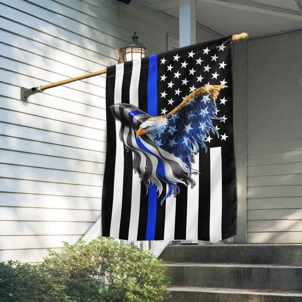US Veteran The Thin Blue Line Flag America's 250th Anniversary Merch 4Th Of July Decor - Tradiviet