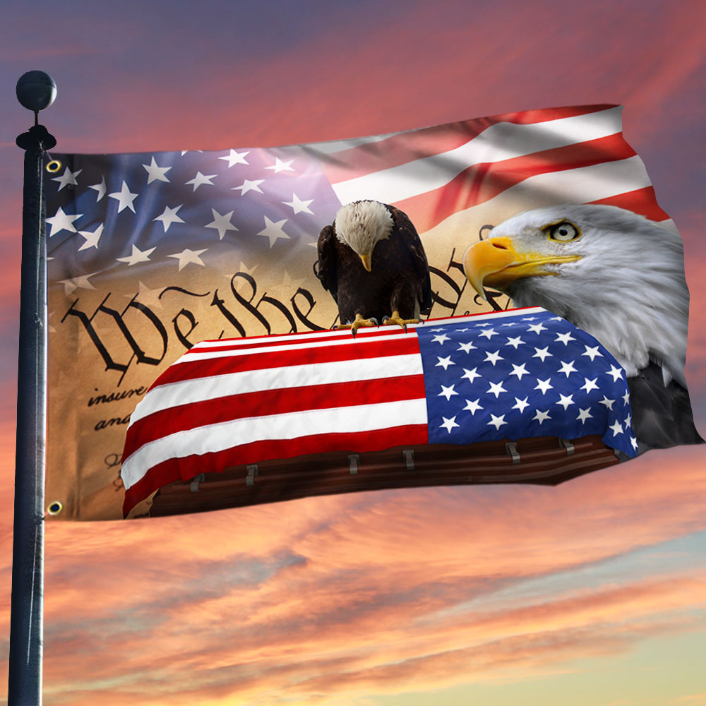 US Veteran We The People Flag Happy 4th Of July American Memorial Merch Patriotic Decor - Tradiviet