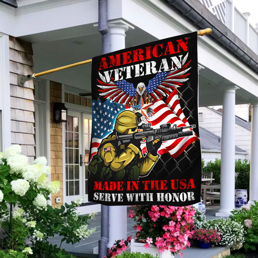US Veterans American Veteran Flag Memorial Made In The USA Merch 4Th Of July Decor - Tradiviet