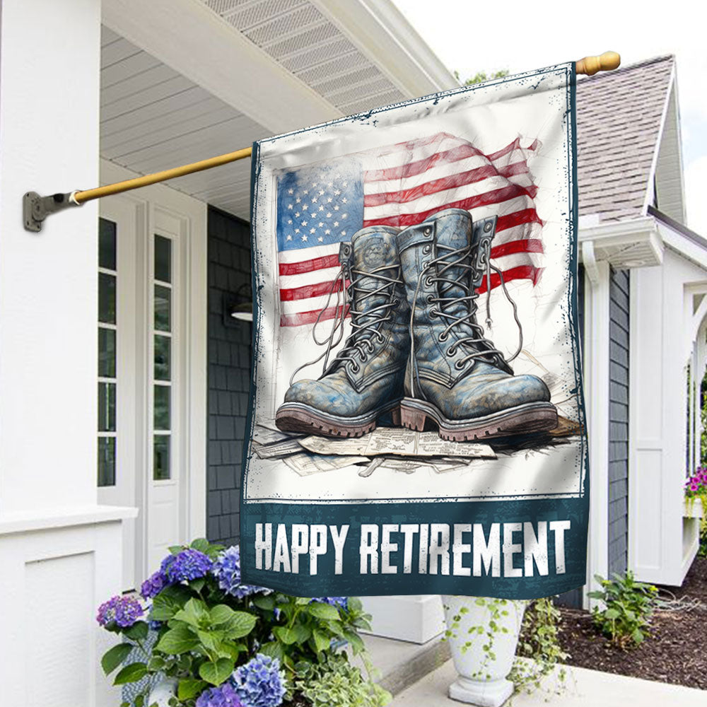 US Veterans Happy Retirement Flag Independence Day Merch Patriotic Decor - Tradiviet