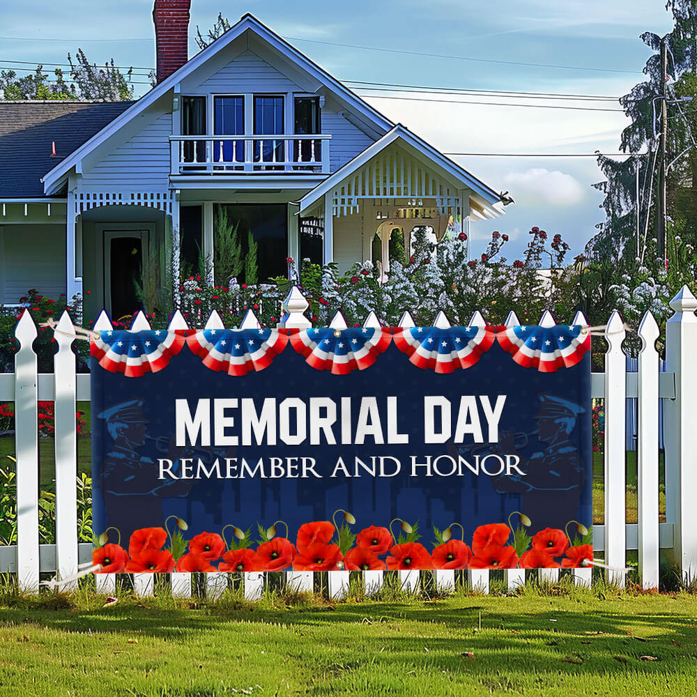 US Veterans Remember And Honor Banner America 250 Years Merch Outdoor Decor - Tradiviet