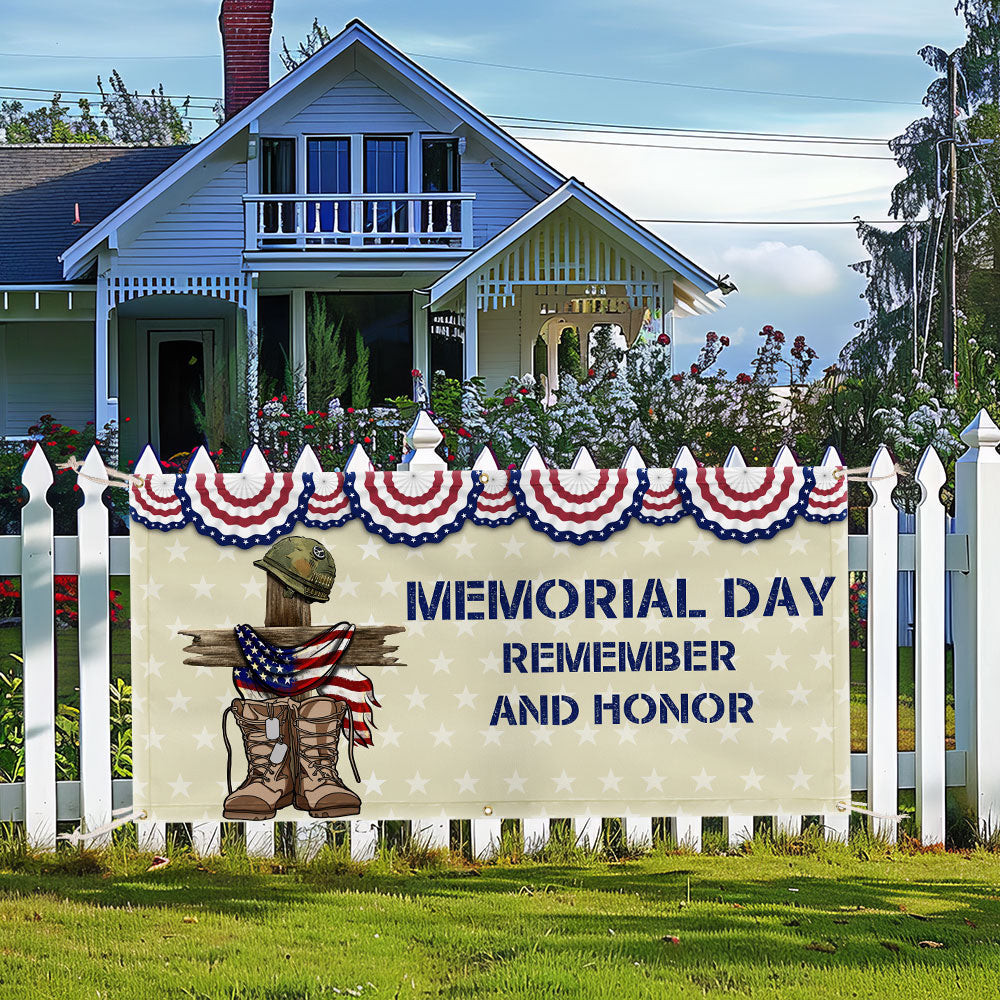 US Veterans Remember And Honor Banner America 250 Years Merch Patriotic Decor - Tradiviet