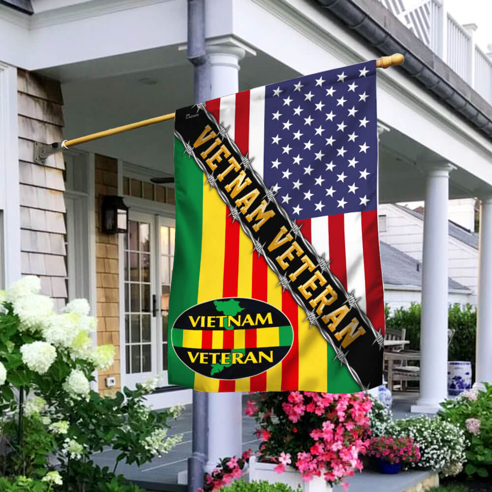 US Veterans Vietnam Veteran Flag 4Th Of July Merch Independence Day Decor - Tradiviet
