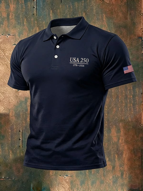 USA 250 Anniversary Polo Shirt Independence Day Clothes USA 1776 2026 Patriotic Apparel - Tradiviet