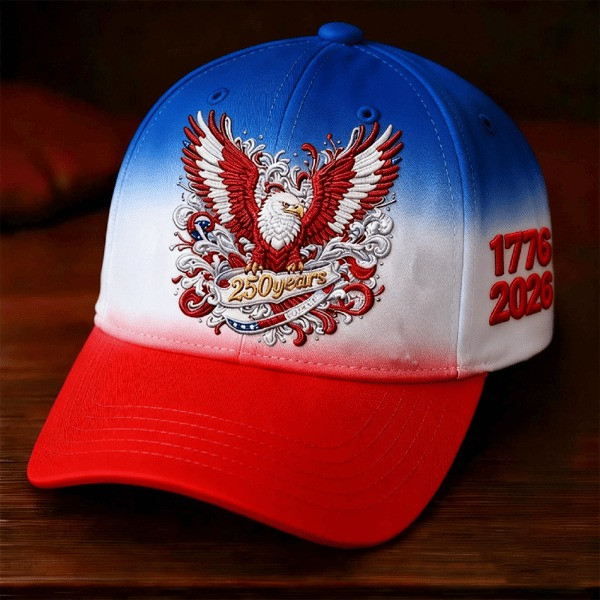 USA 250 Years Anniversary Eagle Baseball Cap Patriotic 1776 2026 Freedom Merch Gift For Him - Tradiviet - Image 2