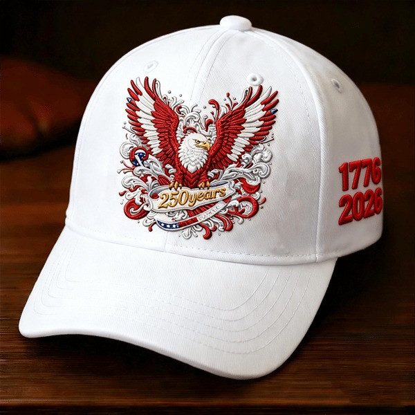 USA 250 Years Anniversary Eagle Baseball Cap Patriotic 1776 2026 Freedom Merch Gift For Him - Tradiviet - Image 2
