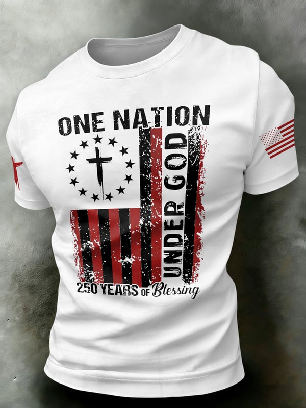 USA 250 Years Of Blessing T-Shirt 1776-2026 Independence Day Apparel Gift For Husband - Tradiviet - Image 4