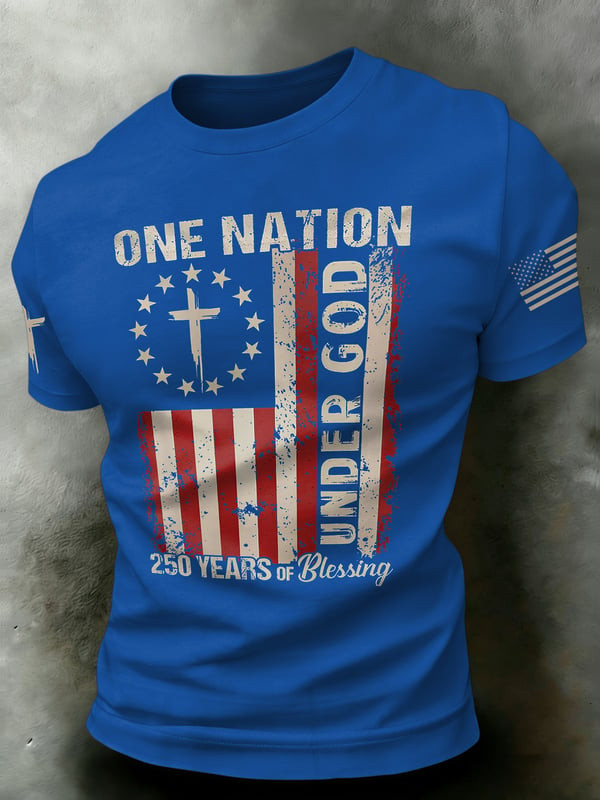 USA 250 Years Of Blessing T-Shirt 1776-2026 Independence Day Apparel Gift For Husband - Tradiviet - Image 3