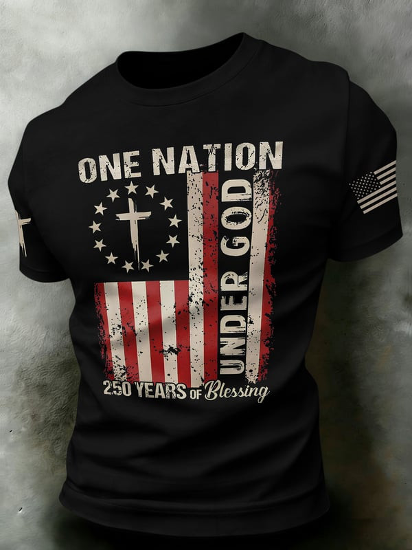 USA 250 Years Of Blessing T-Shirt 1776-2026 Independence Day Apparel Gift For Husband - Tradiviet - Image 5