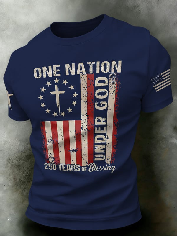 USA 250 Years Of Blessing T-Shirt 1776-2026 Independence Day Apparel Gift For Husband - Tradiviet