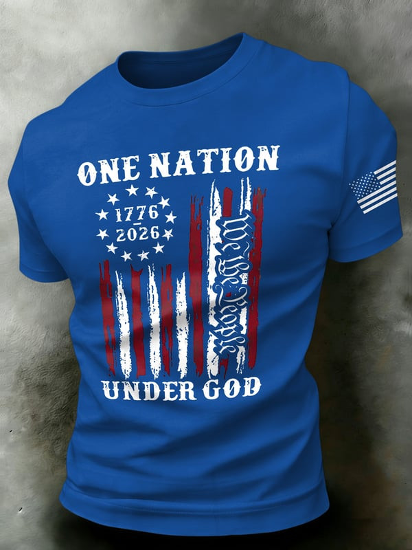 USA 250 Years Of Blessing T-Shirt We The People Under God Shirt Unique Gift For Dad - Tradiviet - Image 2