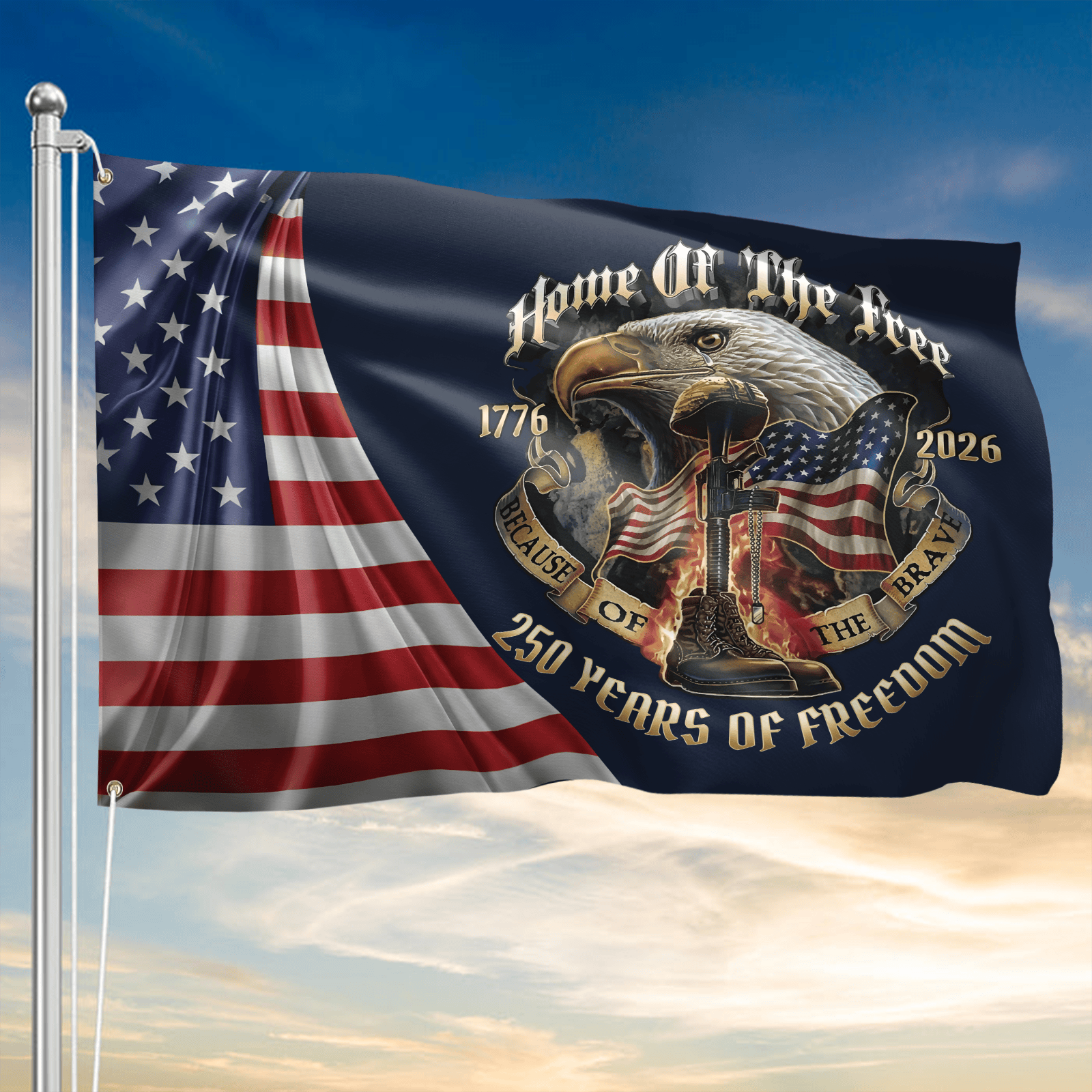 USA 250 Years Of Freedom Flag 1776 2026 American Flag Decor Fourth Of July Gifts - Tradiviet