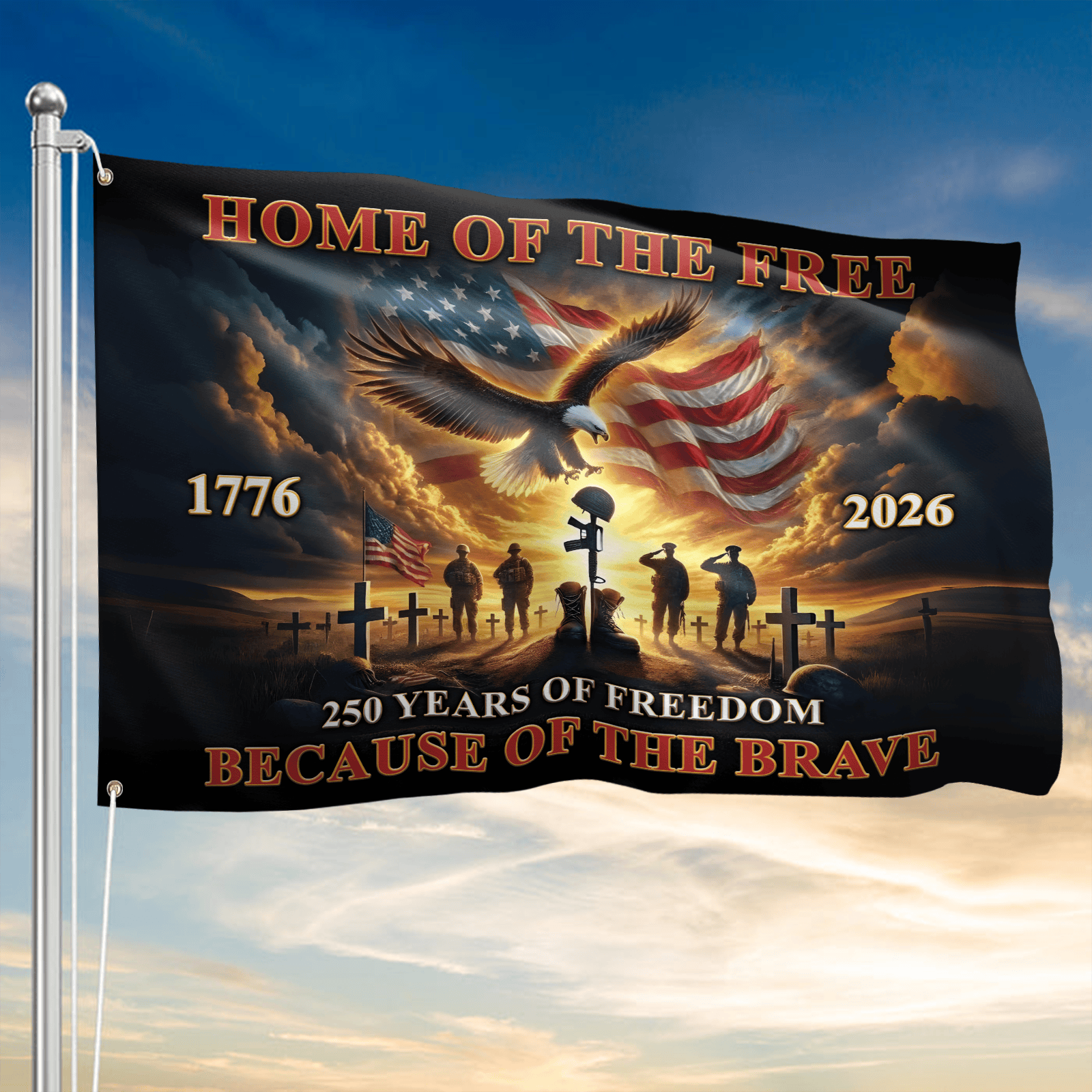 USA 250 Years Of Freedom Flag Fourth Of July Home Decor Gift For Dad - Tradiviet