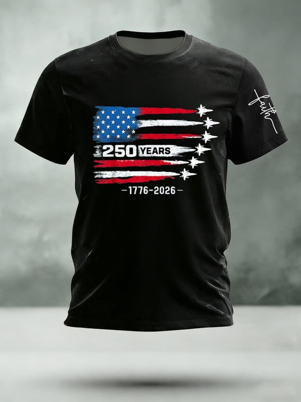USA 250 Years Of Freedom T-Shirt American 1776 2026 Patriotic Flag 4Th Of July Apparel - Tradiviet - Image 3