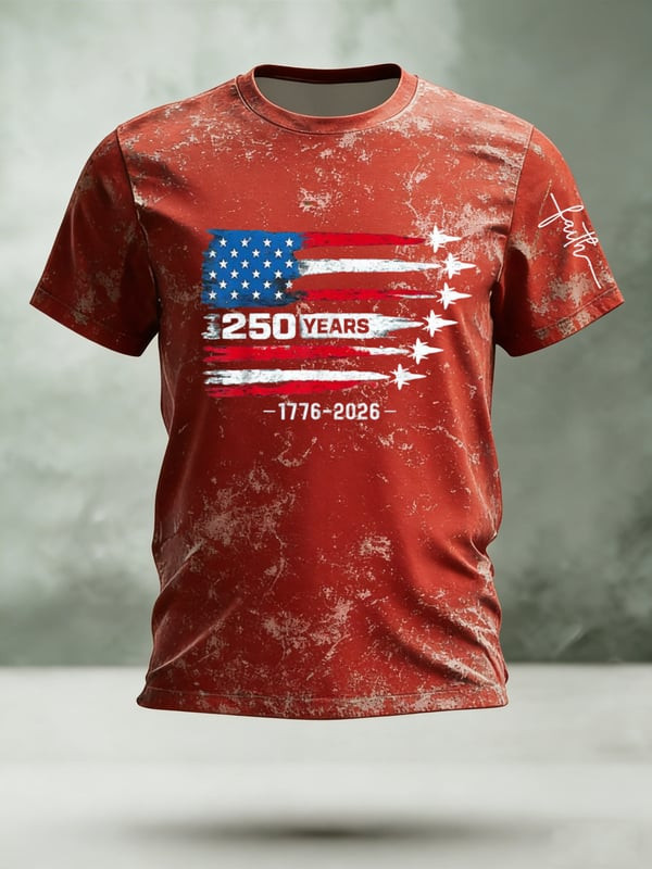 USA 250 Years Of Freedom T-Shirt American 1776 2026 Patriotic Flag 4Th Of July Apparel - Tradiviet - Image 2