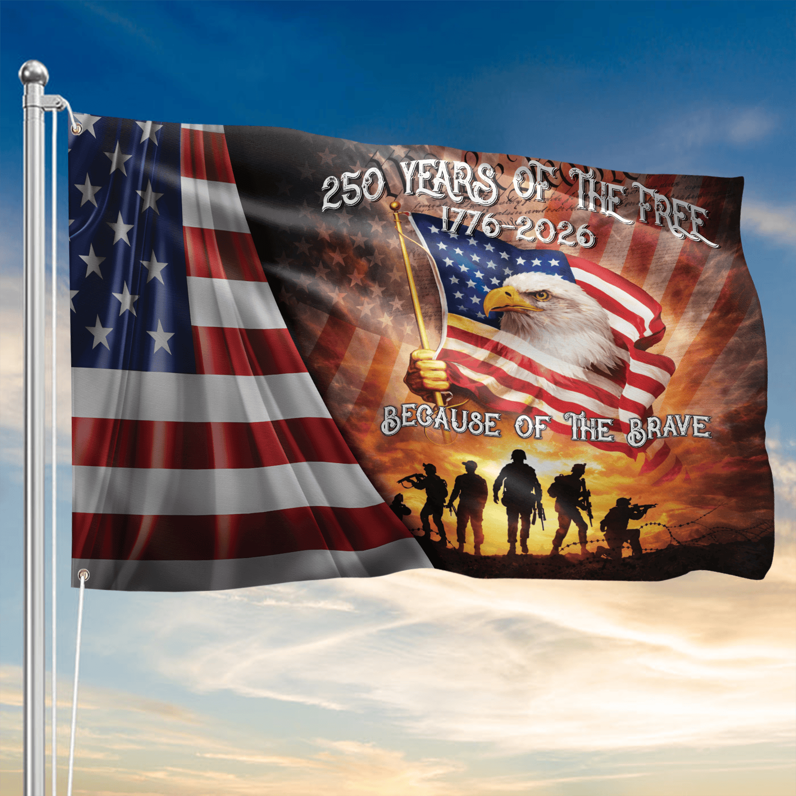USA 250 Years Of The Free Flag 1776 2026 USA Independence Yard Sign Gift For Him - Tradiviet